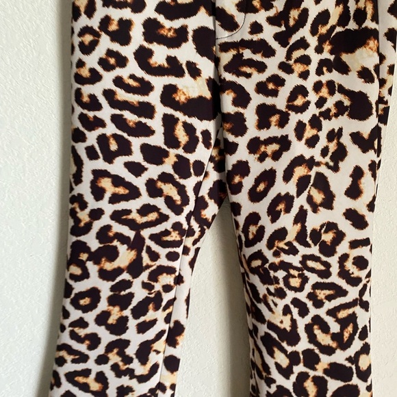 $345 LE SUPERBE CATHOUSE Leopard Flared Ankle Pants Old Money Mob Wife Size 0 - Picture 6 of 13